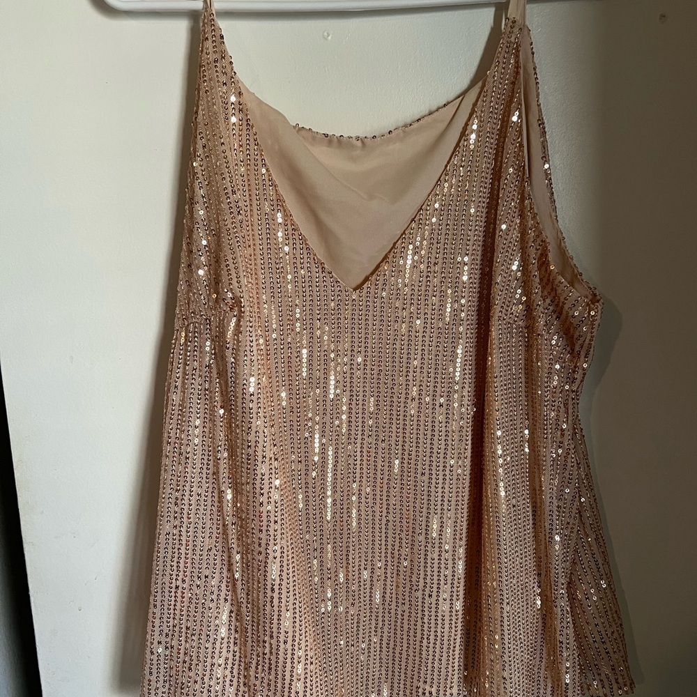 SHEIN Sparkling Nude Sequin Camisole